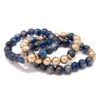 Zenzii Iridescent Beaded Stretch Bracelet Navy