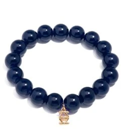 Zenzii Glass Bead Stretch Bracelet Navy