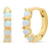 TAI Jewelry Gold Huggies With Opal Accents