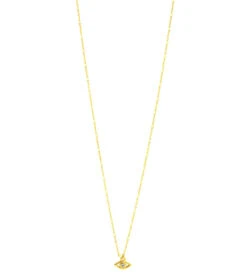 TAI Jewelry White Enamel Beaded Necklace With Evil Eye