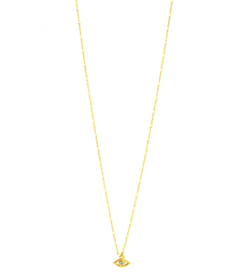 TAI Jewelry White Enamel Beaded Necklace With Evil Eye 1 TAI Jewelry White Enamel Beaded Necklace With Evil Eye