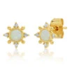 TAI Jewelry Opal Circle CZ Cluster Studs