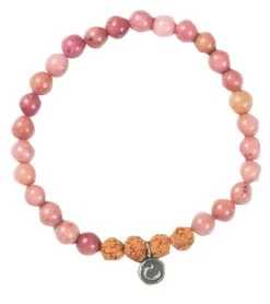 Mala Collective I Am Worthy Bracelet Rhodonite, Rudraksha