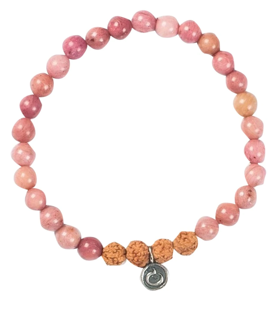 Mala Collective I Am Worthy Bracelet Rhodonite, Rudraksha 1 Mala Collective I Am Worthy Bracelet Rhodonite, Rudraksha