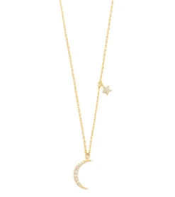 TAI Jewelry Moon Pendant With Star Charm 9 TAI Jewelry Moon Pendant With Star Charm -Hot Sale Everyday Yoga Store 6750396579883 gold 1a