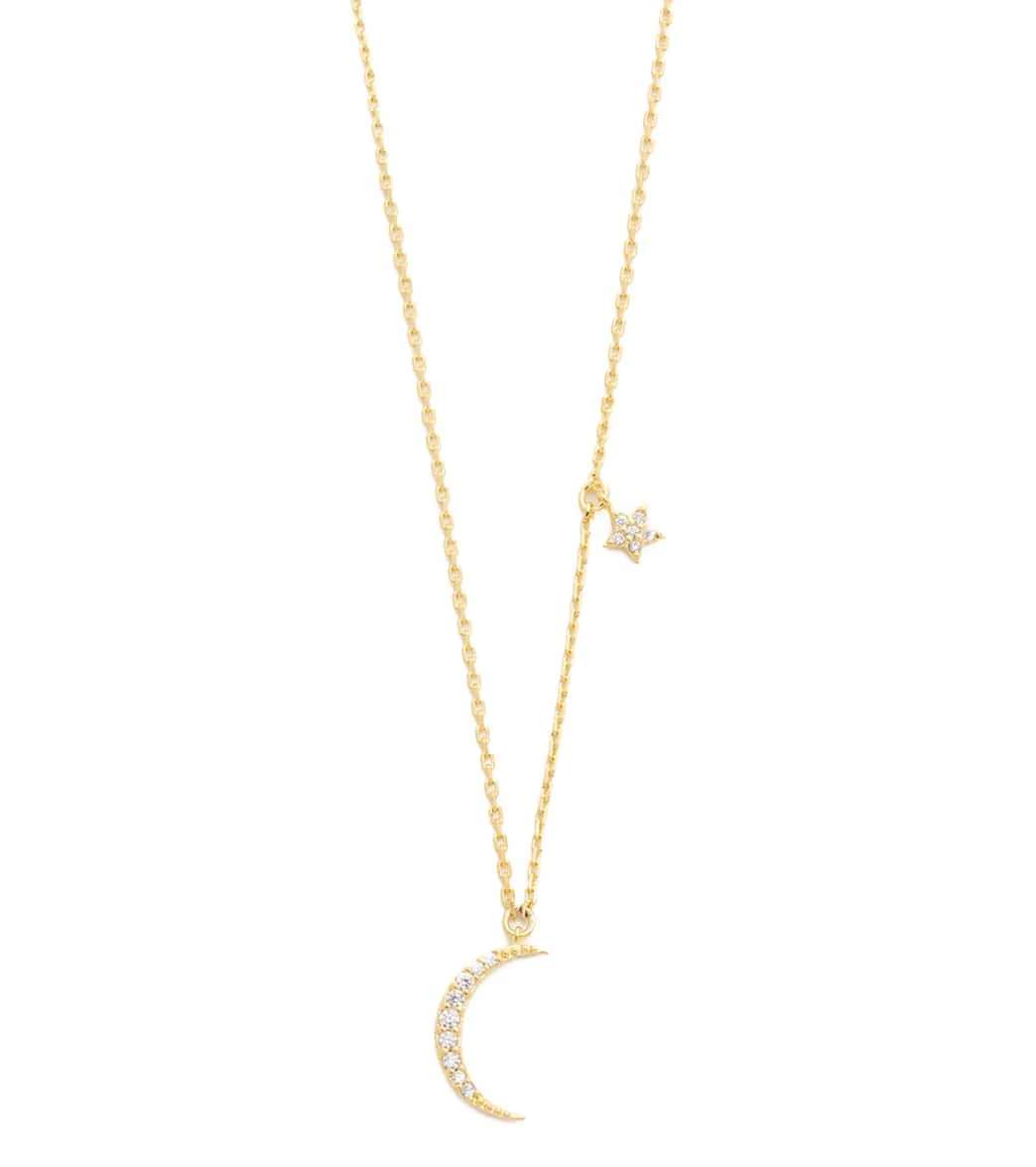 TAI Jewelry Moon Pendant With Star Charm Gold 2 TAI Jewelry Moon Pendant With Star Charm Gold - Image 2