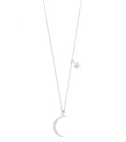 TAI Jewelry Moon Pendant With Star Charm Silver -Hot Sale Everyday Yoga Store 6750396678187 silver 1