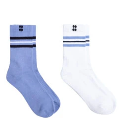 Sweaty Betty Go Faster Crew Socks 2 Pack Coast Blue -Hot Sale Everyday Yoga Store 6809568903211 coastblue 1