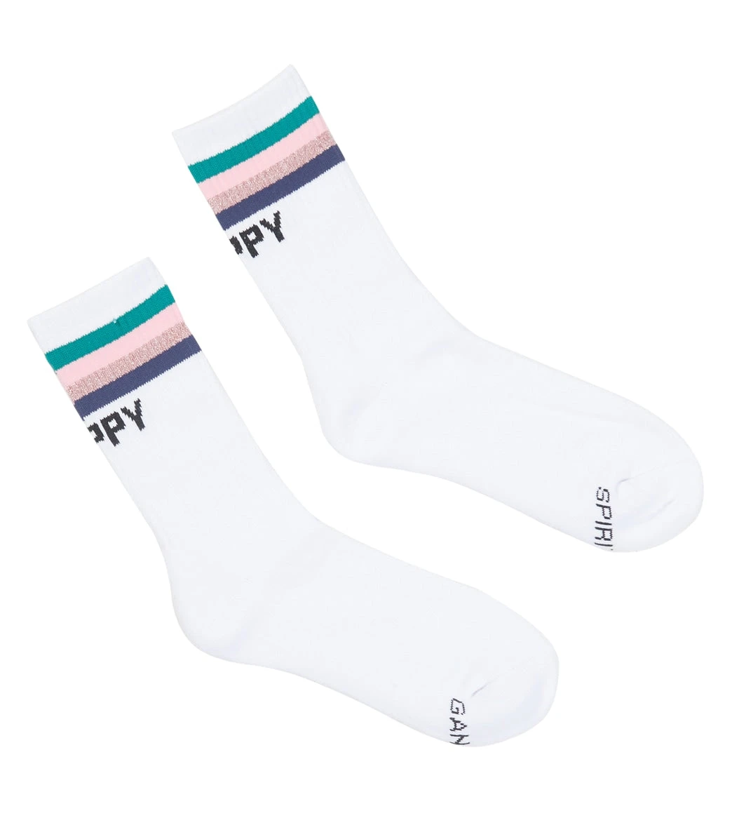 Spiritual Gangster Happy SG Sock White 1 Spiritual Gangster Happy SG Sock White