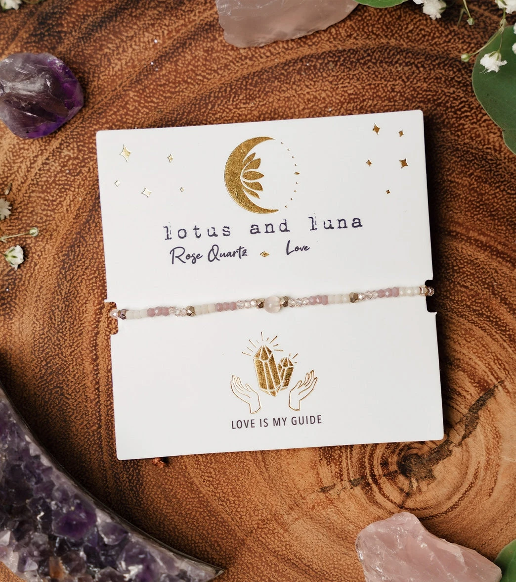 Lotus And Luna Love Rose Quartz Goddess Bracelet Pink/White 1 Lotus And Luna Love Rose Quartz Goddess Bracelet Pink/White