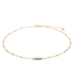 Lotus And Luna Peace Jasper Stone Of The Earth Necklace Gold/Green