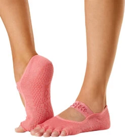 Toesox Mia Grip Half Toe Socks Summer Sunset
