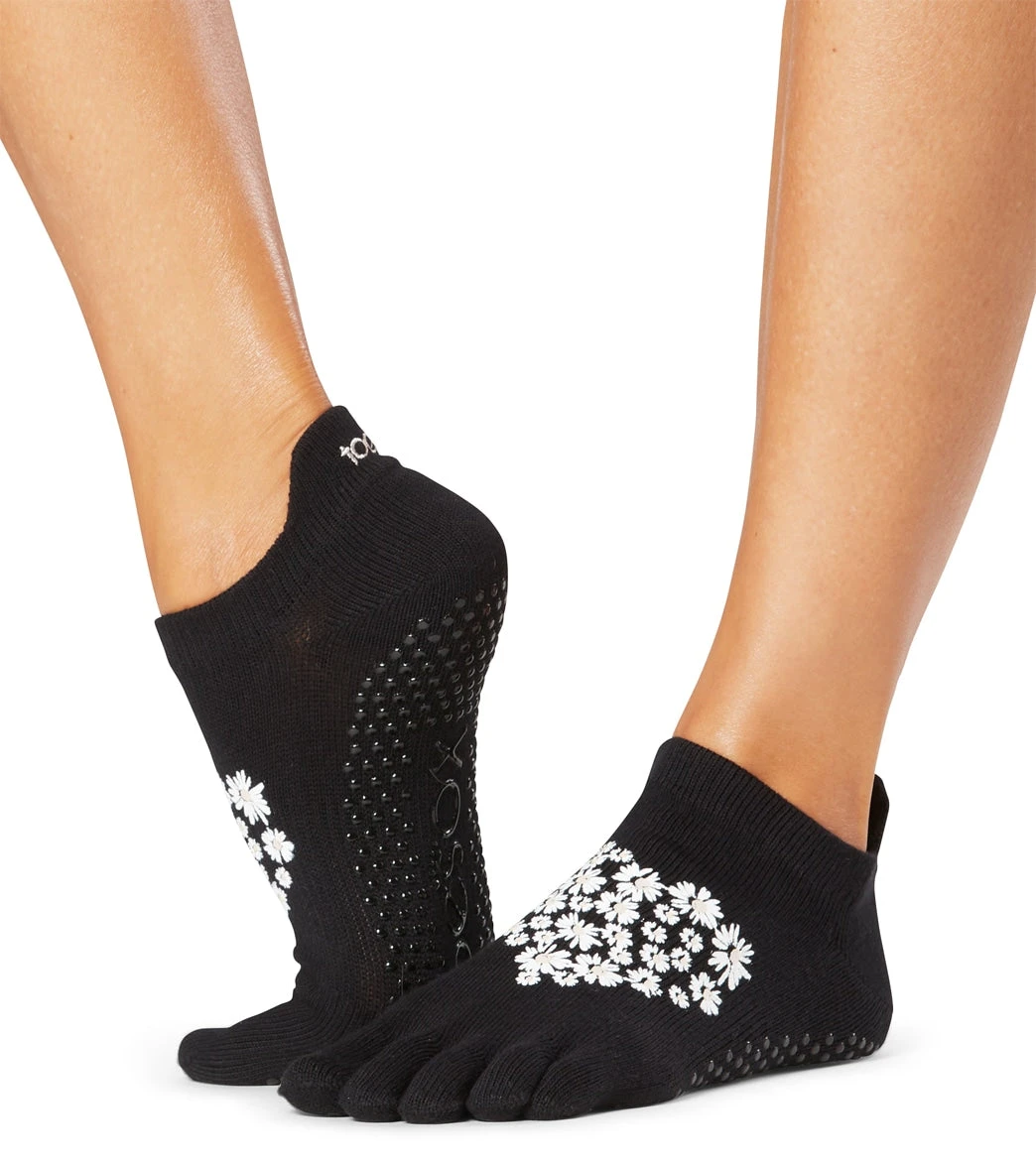 Toesox Low Rise Full-Toe Yoga Grip Socks Blooming Love 2 Toesox Low Rise Full-Toe Yoga Grip Socks Blooming Love - Image 2