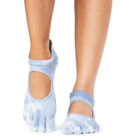 Toesox Bellarina Full-Toe Yoga Grip Socks Wave Tie Dye