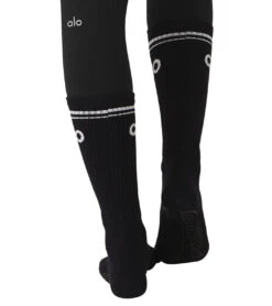 Alo Women's Throwback Barre Sock Black/White