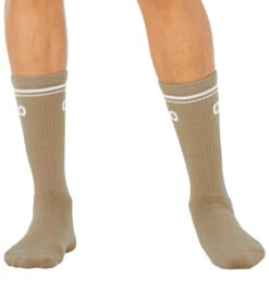 Alo Unisex Throwback Sock -Hot Sale Everyday Yoga Store 7069330997291 gravelwhite