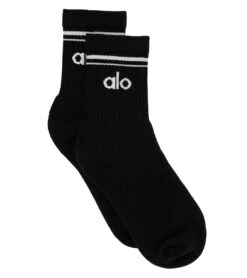 Alo Unisex Throwback Sock -Hot Sale Everyday Yoga Store 7069331030059 blackwhite 3a