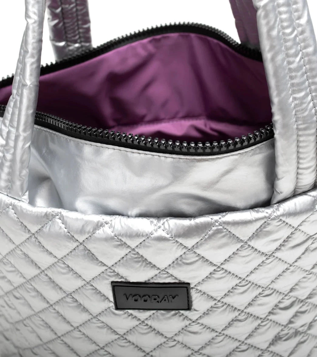 Vooray Naomi Tote Quilted Silver 1 Vooray Naomi Tote Quilted Silver