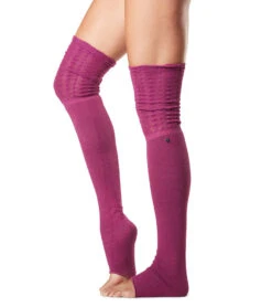 Toesox Sasha Thigh High Socks Berry