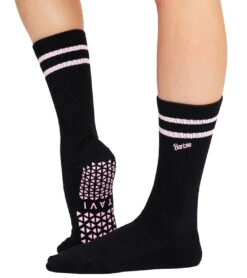Tavi Kai Grip Socks Barbie Ebony/ Pink Stripe