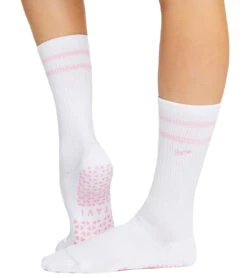 Tavi Kai Grip Socks Barbie White/ Pink Stripe