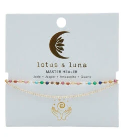 Lotus And Luna Master Healer Gold Healing Layered Bracelet Rainbow